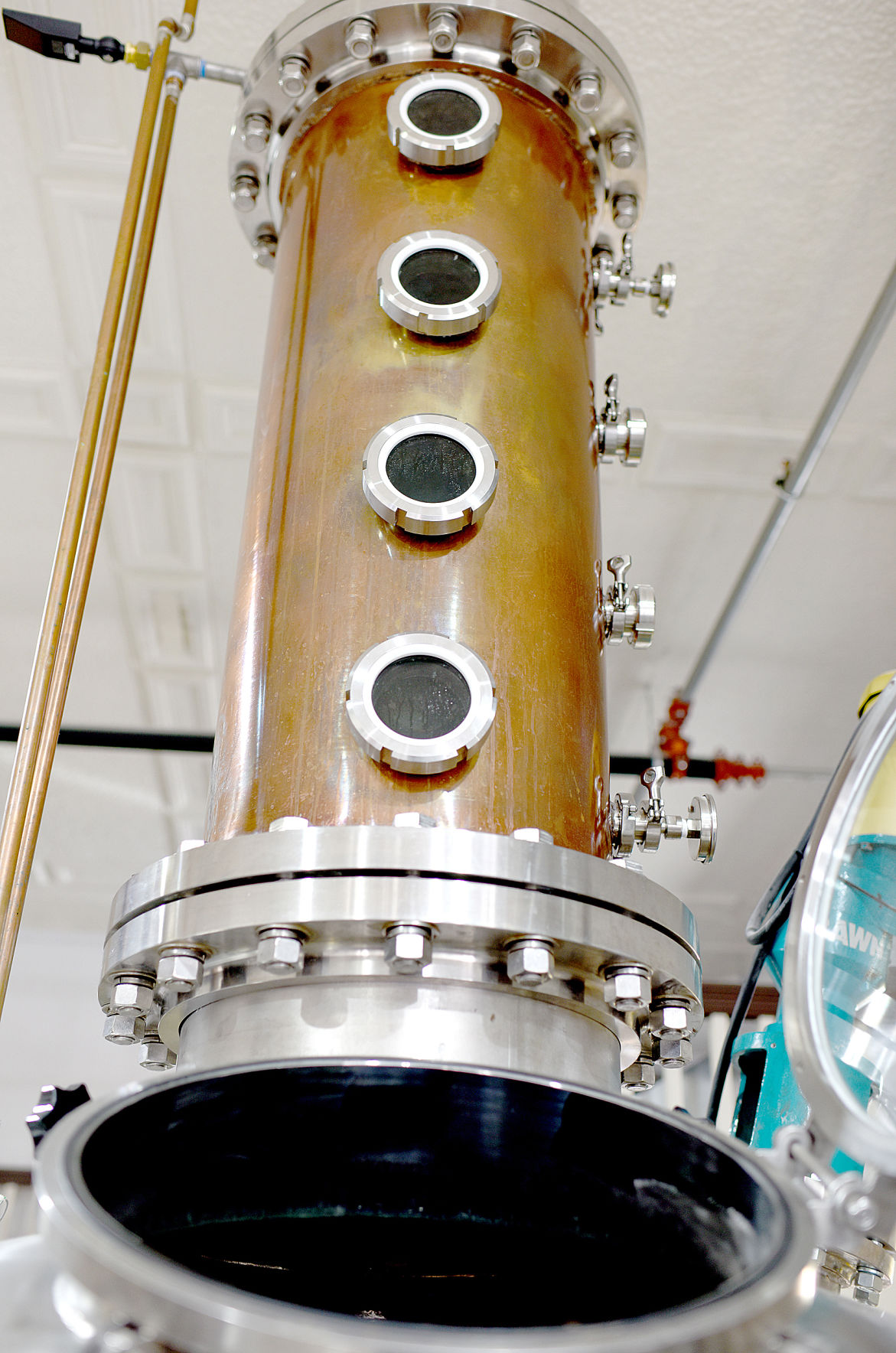 Whiskey to hand sanatizer column from a still